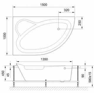 Гидромассажная ванна Royal Bath Alpine De Luxe 150x100см левая белый RB819100DL-L