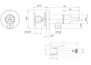 Гигиенический душ Bossini Mono Paloma Brass Mixer Set E34007.073 чёрный матовый