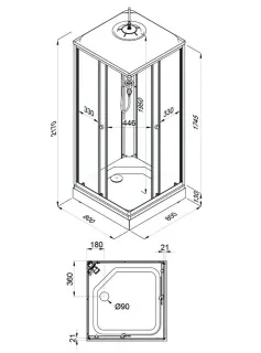Душевая кабина Triton Вельвет Щ0000071050 80x80 см профиль белый стекло матовое