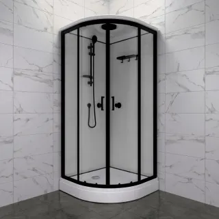 Душевая кабина Triton Прайм-Блэк Щ0000071581 90x90 см профиль чёрный стекло прозрачное