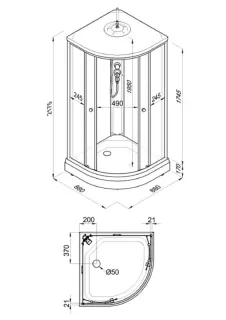 Душевая кабина Triton Экстра Щ0000065775 88x88 см профиль белый стекло прозрачное