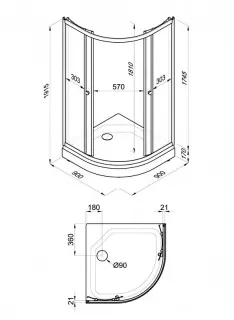 Душевой уголок Triton Ультра Щ0000061806 90x90 см профиль белый стекло прозрачное
