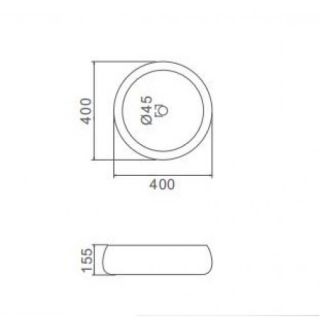Накладная раковина Gappo GT103 40 см белый