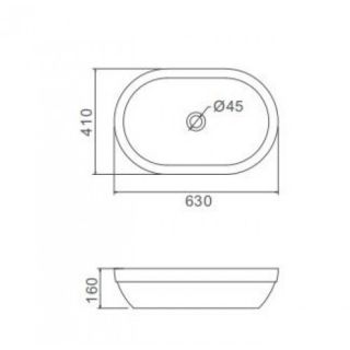 Накладная раковина Gappo GT301 63 см белый