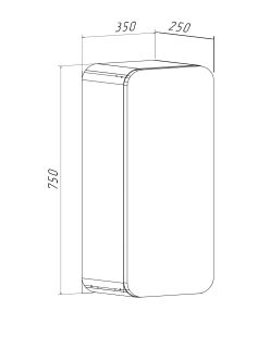 Шкаф навесной Runo Ницца 35 темное дерево белый правый (00-00002127)