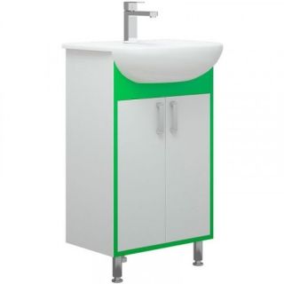 Тумба под раковину Corozo Спектр 50см белый/зелёный SD-00000684