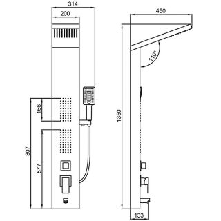 Душевая панель Frap F24005-5 с гидромассажем сатин