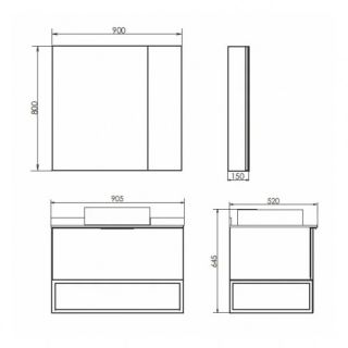 Comforty Зеркало шкаф Порто 00-00009443