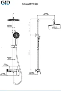 Душевая система Gid Edessa L070CHND3 хром