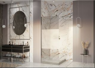 Душевая перегородка Ambassador Walk-in 15034130 70см хром/прозрачное с матовой полосой