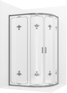 Душевой уголок Ambassador Royal 18015101 120x80см хром/белое с рисунком