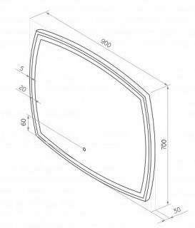 Зеркало с подсветкой Continent Dream ЗЛП611 с сенсорным выключателем 90см