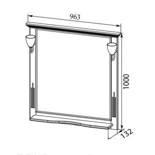 Зеркало Aquanet Тулуза 183749 95 см белый/золото
