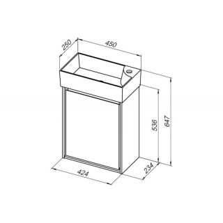 Тумба под раковину Aquanet Милан 306378 45 см чёрный