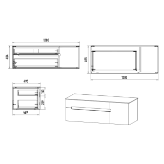 Подвесная тумба под раковину Misty Роял 120 см П-Роя-01120-011П2Я белый