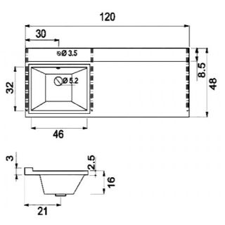 Подвесная тумба под раковину Misty Фостер 55 L УТ000008236 белый