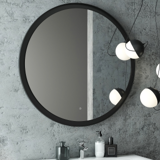 Зеркало с подсветкой Continent Planet Black ЗЛП683 с бесконтактным сенсором 100см чёрный