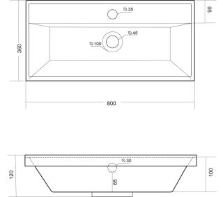 Раковина Madera Classica Slim 4627173210898 80см белый