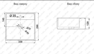Накладная раковина Melana 7440A-805 33см белый