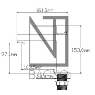 Смеситель для раковины NT Bagno Adigo BG NT9001BG чёрный/розовое золото