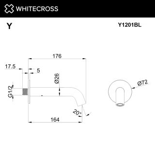 Излив настенный WHITECROSS Y1201GLB брашированное золото