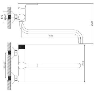 Смеситель для ванны Haiba HB22652 хром