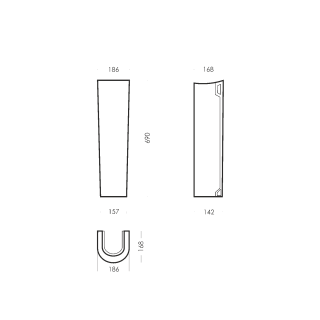 Пьедестал к умывальнику Sanita Luxe Classic PD.FS/Classic/N/WHT.G/S1 69 см