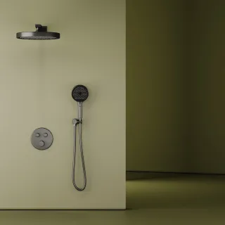 Душевая система Sancos SC3006GMG с термостатом чёрный матовый