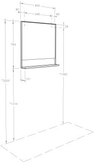 Зеркало Акватон Лофт Урбан 80см дуб орегон 1A247902LQX50