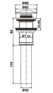 Донный клапан Rose RS11 хром