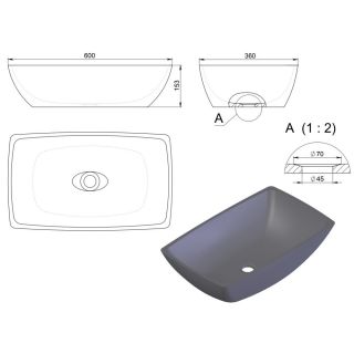 Раковина Holbi Titan 60см бетон 2.02.010.44.4