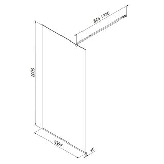 Душевая перегородка AM.PM Func W84WI-100-F1-BTE 100 см