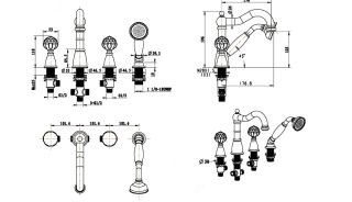 Смеситель на борт ванны Imperiale золото 392