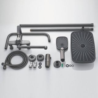 Душевая стойка Shevanik S6236T оружейная сталь