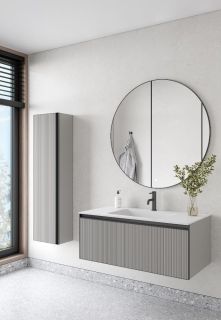 Тумба под раковину Armadi Art Quatro 790-M1-100-L-RIB-A 100 см серый/антрацит