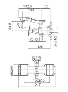 Смеситель для ванны Wonzon & Woghand Shakespeare WW-653101-CR хром