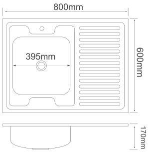 Кухонная мойка РМС MG6-8060L нержавеющая сталь