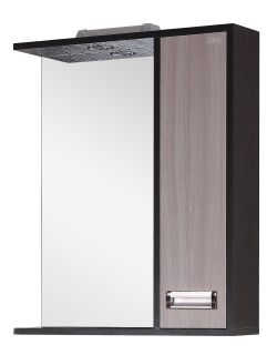 Шкаф-зеркало с подсветкой Onika Гамма 205828 правый 58см ясень шимо/венге