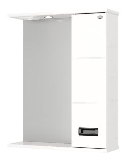 Шкаф-зеркало с подсветкой Onika Балтика Black 205846 правый 58см белый