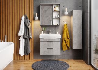 Шкаф-зеркало Onika Девис 206542 65см бетон чикаго