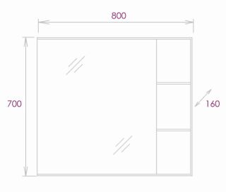 Шкаф-зеркало Onika Легран 208092 80см дуб галифакс
