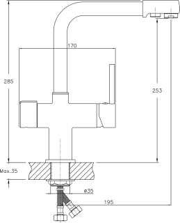 Смеситель Granula для кухни GR-2088 базальт