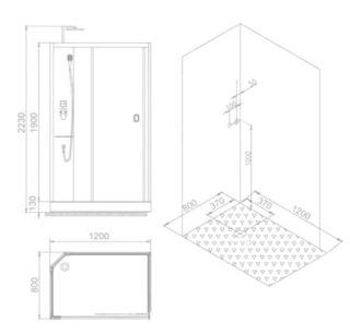 SSWW W0916 L Душевая кабина 1200*800*2230