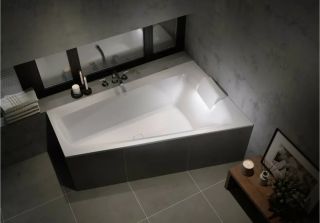 Акриловая ванна с подсветкой Riho Still Smart LED Fall B102011005 L 170х110см светодиоды и подголовник справа заполнение через перелив белый