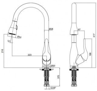 Смеситель для кухни E.C.A. Flux 406218020EX хром