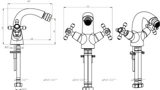 Смеситель для биде Boheme Flora золото 296-FL