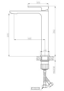 Смеситель для раковины Orange Lutz M04-121w белый