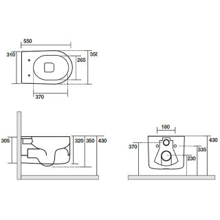 Унитаз Kerasan Nolita 531489 подвесной Ferro matt без сиденья