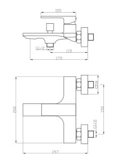 Смеситель для ванны/душа Orange Lutz M04-100w белый