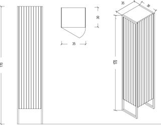 Пенал Armadi Art Monaco 170см капучино/золото 868-CPG